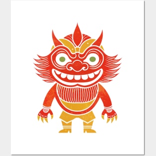 Red Japanese Demon Posters and Art